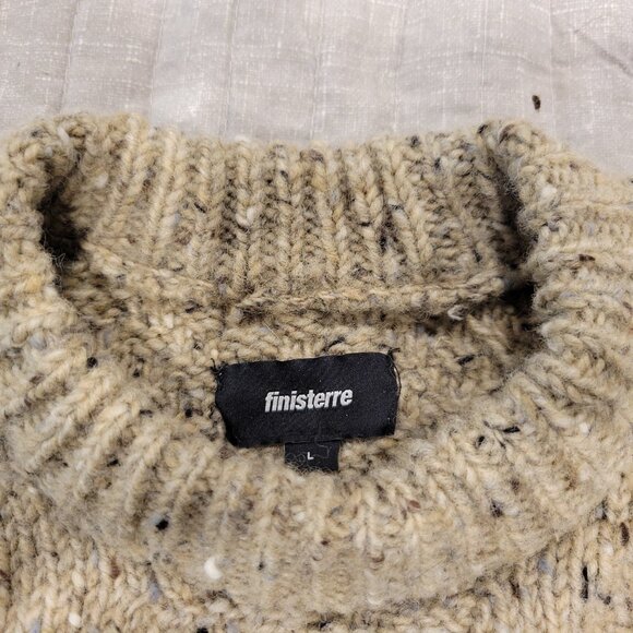 Finisterre Westray Crew Sweater, Large, Shale/Lt Brown - Picture 2 of 8